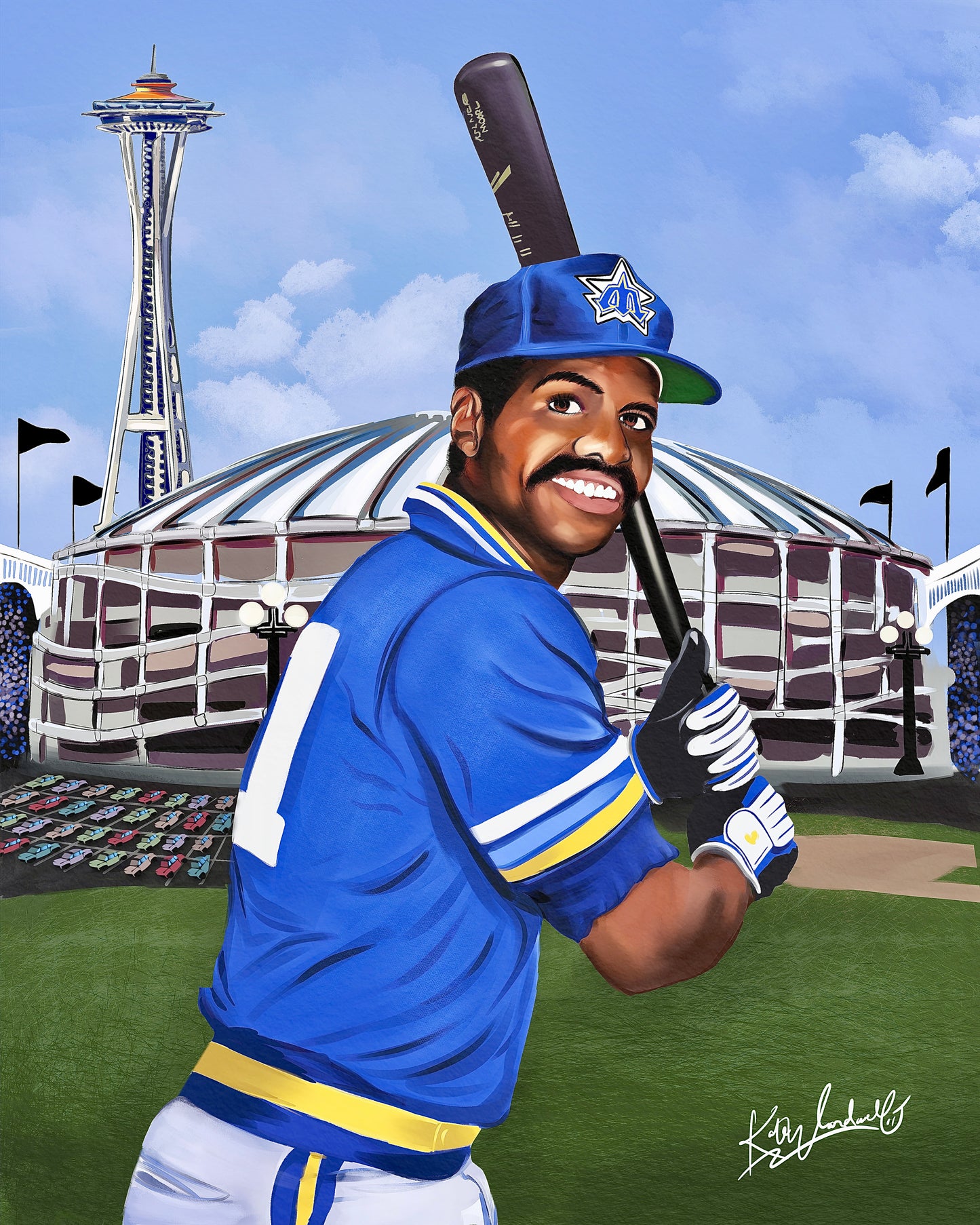 Digital Painting: Alvin Davis "Mr. Mariner"