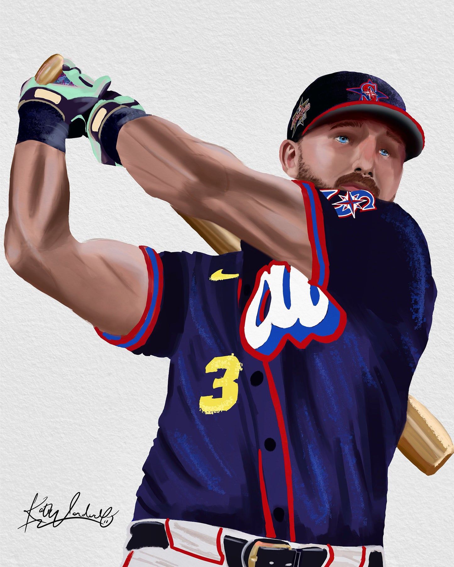 Digital Painting: Cal Raleigh Home Run Derby All Star Game