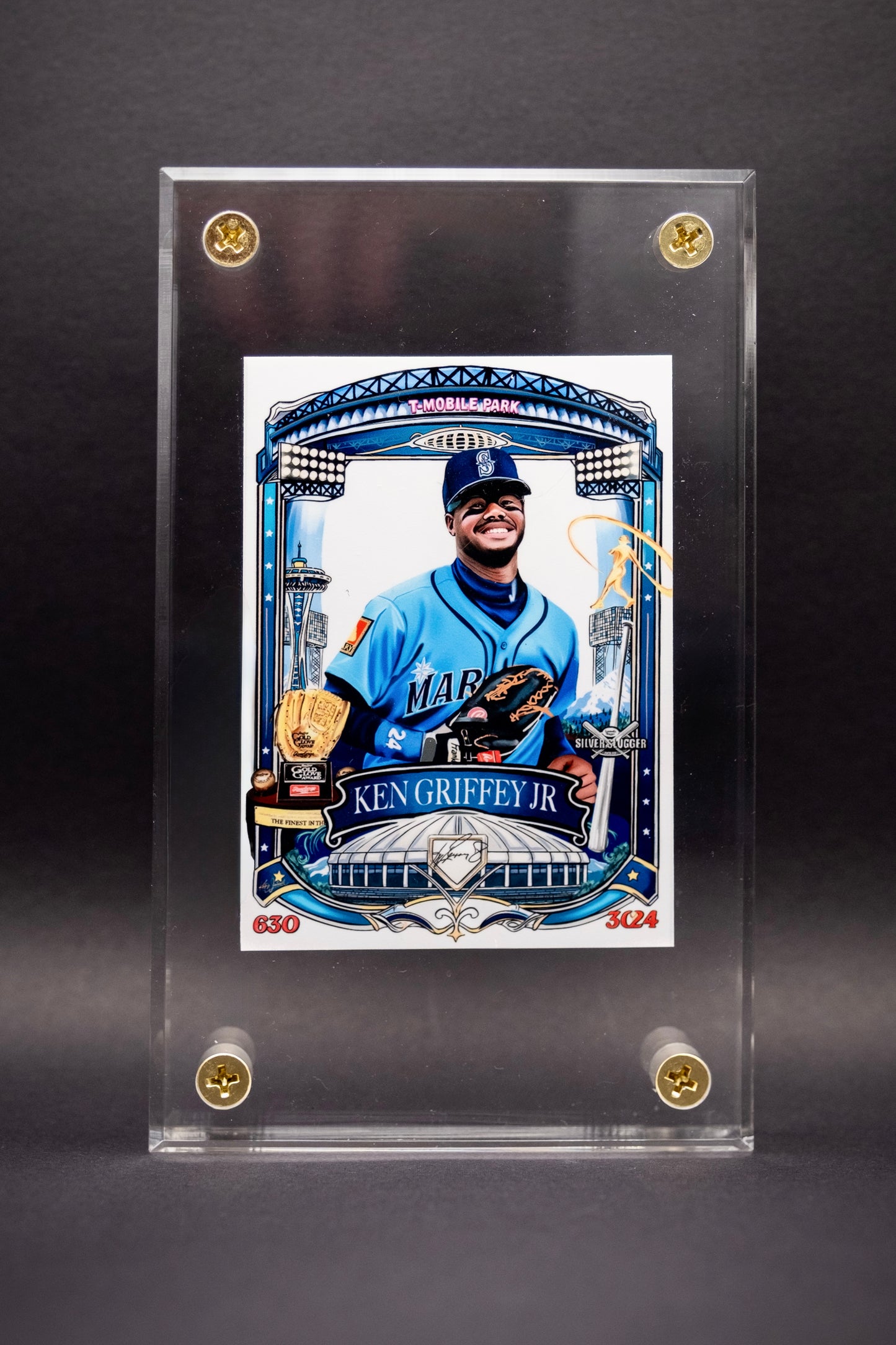 Ken Griffey Jr Custom Baseball Card Design - Hand drawn and painted!