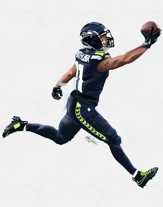 Digital Painting: NFC Champs Jaxon Smith Njigba one handed catch * FREE SHIPPING*